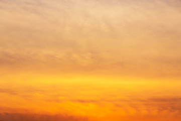 Dramatic sunrise sky shades of the orange, natural background.