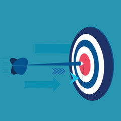 Arrow, vector illustration. Goal achievement arrow - flat success business concept
