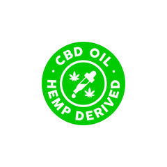 CBD oil Hemp derived vector icon