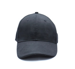 Baseball cap black with shadow templates, front views isolated on white background. Mock up. Front and side view
