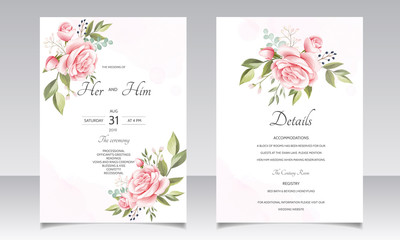 beautiful floral wreath wedding invitation card template