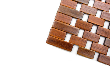Wooden stand with a pattern. Background. Photo.