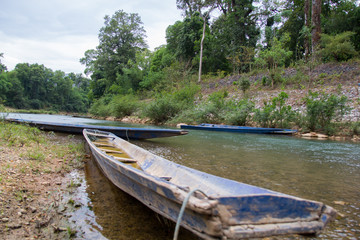 wooden boat at blue lagoon 