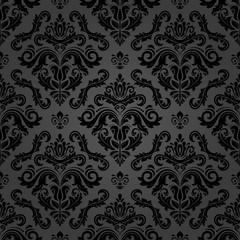 Classic seamless pattern. Damask orient ornament. Classic vintage dark background. Orient ornament for fabric, wallpaper and packaging - 300861837