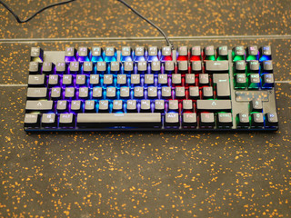 multi-colored keyboard. mechanical keys. Multi-colored professional gaming mechanical rgb keyboard...