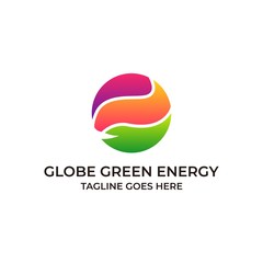 Abstract Nature Green Globe Energy Concept Illustration Vector Template,