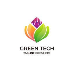Fototapeta premium Abstract Nature Green Tech Concept Illustration Vector Template,