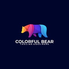 Bear Colorful Concept Designs Illustration Vector Template.