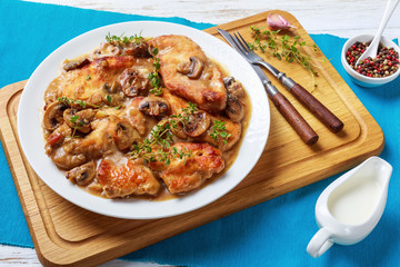tasty Chicken in wine creamy Marsala sauce