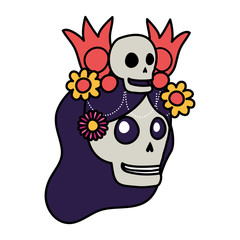 katrina skull head comic character