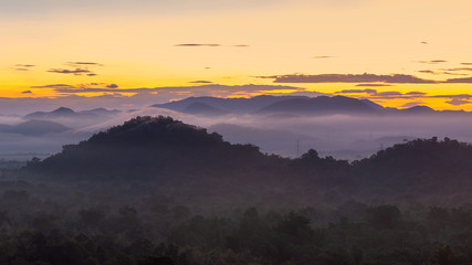 Aerial view, panoramic view of the morning scenery.