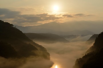 城山大橋からの日の出