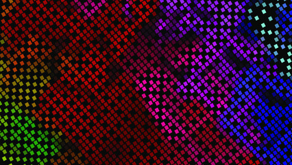 Geometric design. Halftone geometric design with a set of colorful abstract rhombuses. Multicolor, rainbow vector layout with lines, rectangles. Decorative design in an abstract style with rectangles.