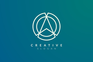 Compass. The logo design is a blend of circles with the direction of the arrow. Minimalist and modern vector illustration design suitable for business and brands