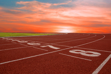 running track in the stadium