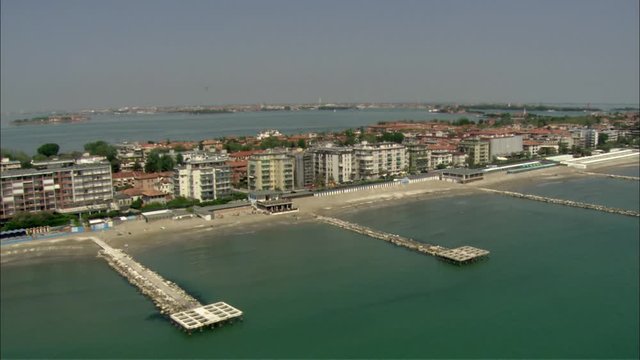 Panoramica aerea del Lido di Venezia