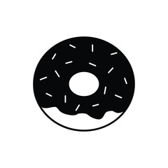 donut icon - black vector sign