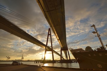 名港西大橋からの夕日