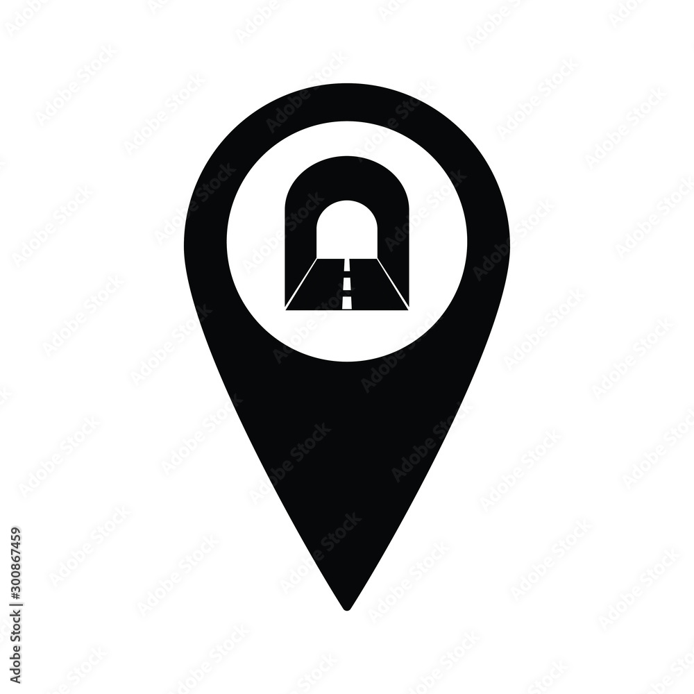 Poster tunnel icon on map point icon