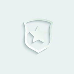  paper icon protect icon. secure  line style. Shield with  star icon sign vector