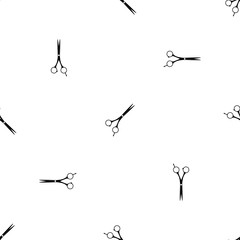 vector seamless background with scissors on white background
