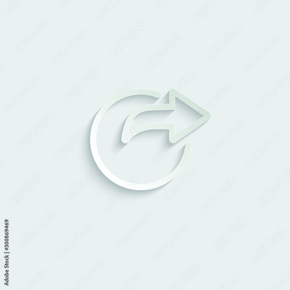 Poster export arrow, forward icon, share or exit icon. vector square and arrow paper icon