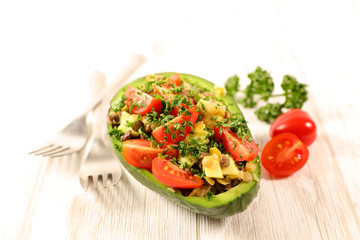 gourmet avocado salad with tomato