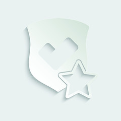 protect icon. secure  Shield with  star and check mark icon sign vector  paper icon