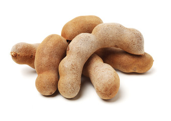 Tamarind on white background