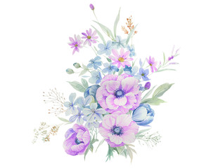 beautiful flowers illustration.They are perfect for making DIY wedding invitations, blog header, floral letters, art prints, greeting cards and wall arts.