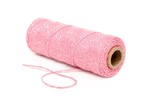 Spool Of Twine Pink With Silver Shimmer