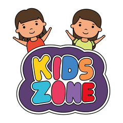 cute little girls with kids zone lettering