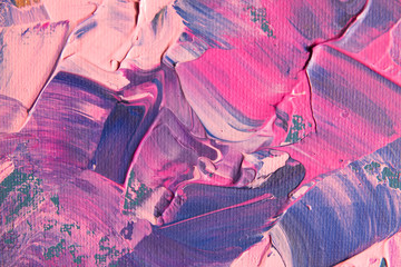 abstract painting, pink and black colors