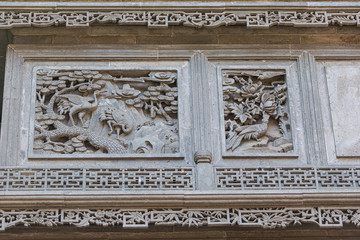 Bas relief above the entrance of the Yuyuan garden in Shanghai