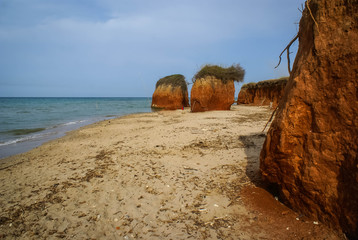 Deserted beach near Torre Guacheto in Puglia, Italy