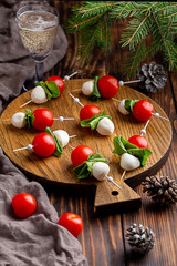  light meal with fresh herbs on a New Year's table
