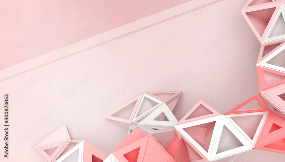 Aufkleber abstract low-poly geometric technology background triangular structure concept on pastel rad backgro
