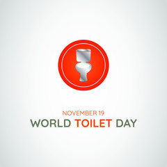 Vector illustration on the theme of world Toilet day on November 19th.