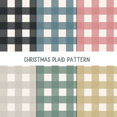 Collection of classic farmhouse seamless plaid patterns for fabric, stationery,textile, clothing,wallpaper design