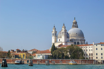 Fototapeta na wymiar Basilica di Santa Maria della Salute in Venice rear view
