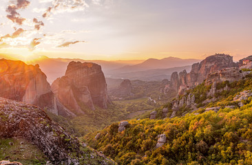 Monasteries in Meteora on the rocks.