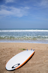 Surfboard on the Kuta beach Bali island