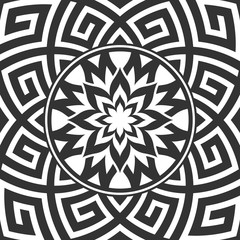 Antique round pattern ornament. Abstract round ornamental decoration. 