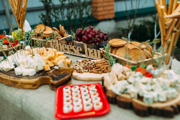 Varied Cheese Layout in the Open Air