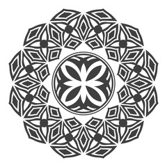 Antique round pattern ornament. Abstract round ornamental decoration. 