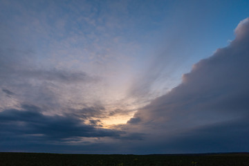 Beautiful evening sky, amazing sunset