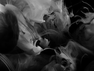Black Liquid Substance with abstract artistic forms
