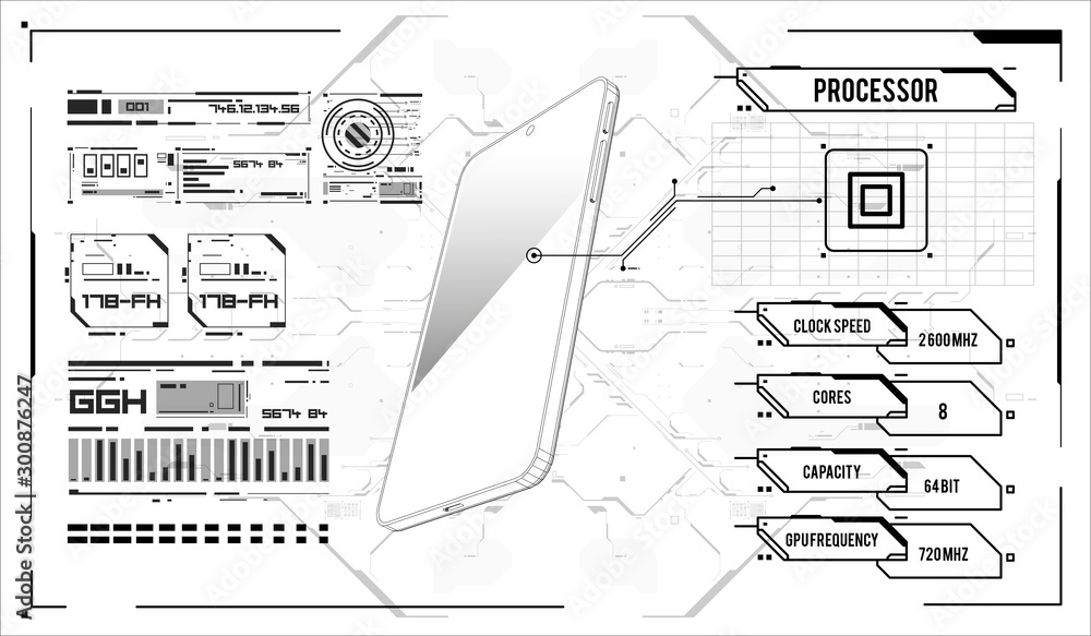 Poster innovative technology concept. development and coding for smartphone. concept development of a new s