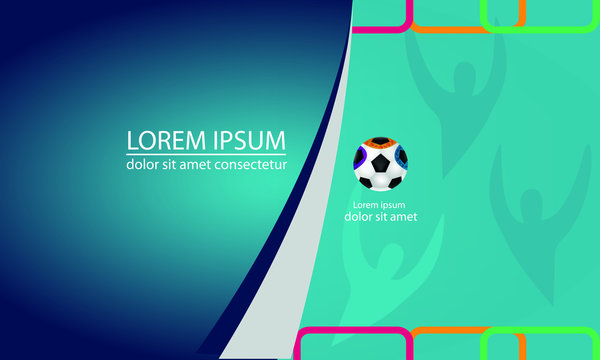 Euro football cup 2020. Blue background  background gradient. Vector
