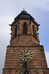 Kirchturm der evangelischen Stiftskirche in Landau in der Pfalz